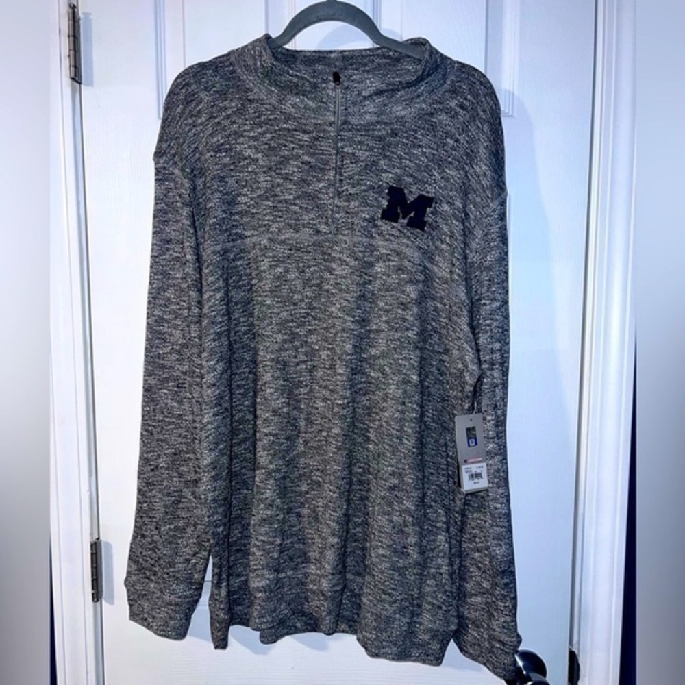 NWT Colosseum Michigan wolverines Gray Quarter-Zip Pullover